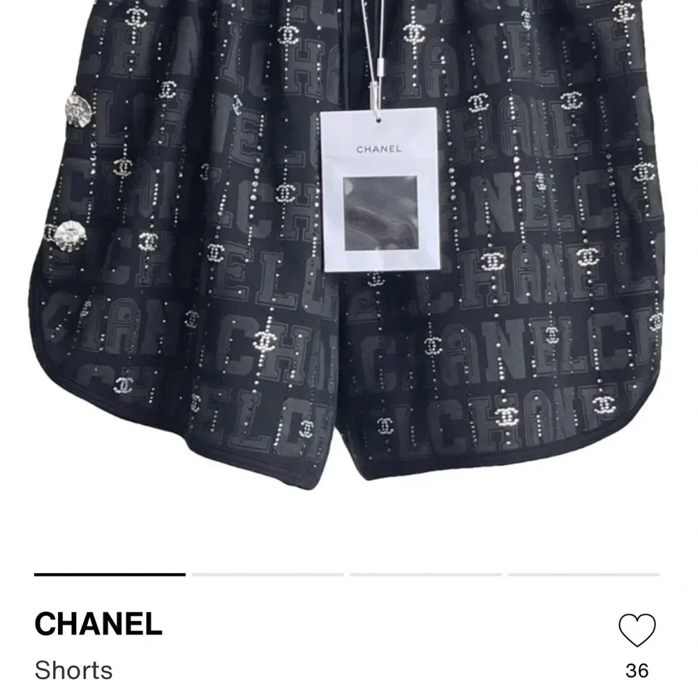 Chanel Black and Silver Embellished Women's Athletic Shorts - Picture 5 of 6